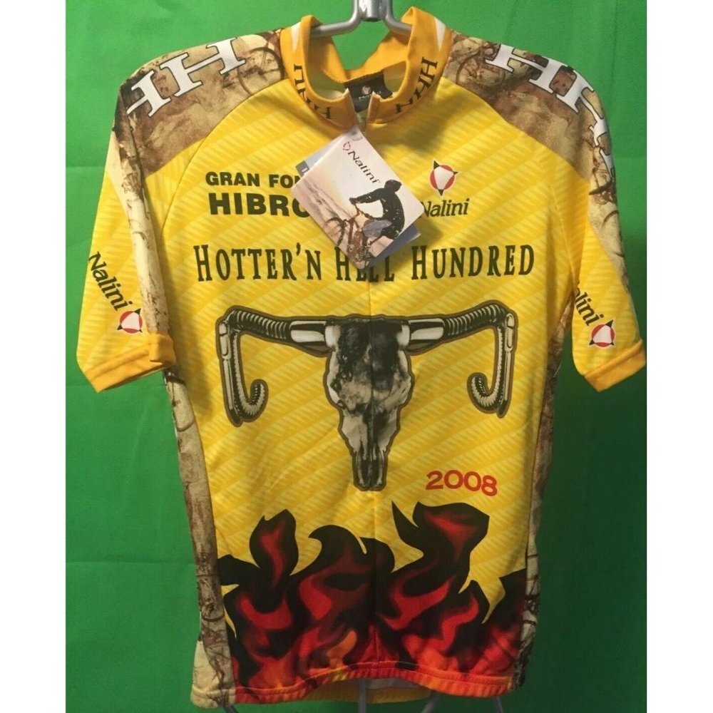 Nalini Mens Medium Cycling Jersey Yellow Race Bike Back Pockets 3/4 Zip NEW